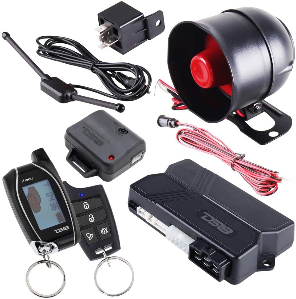 2-Way Car Alarm Security Keyless Entry System w/2 Transmitters